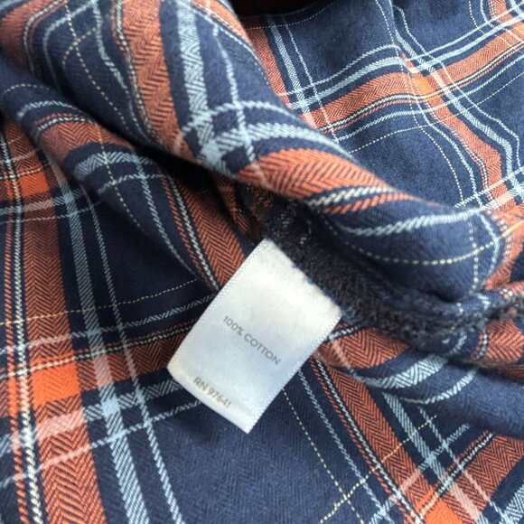 J.Jill Womens Blue Orange Plaid Button-Up Shirt XL Cotton Long Sleeve Casual New - Picture 4 of 8